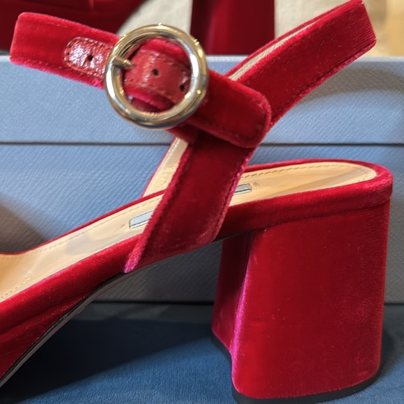 PRADA color Ibisco, satin platform size 39 - Picture 9 of 15